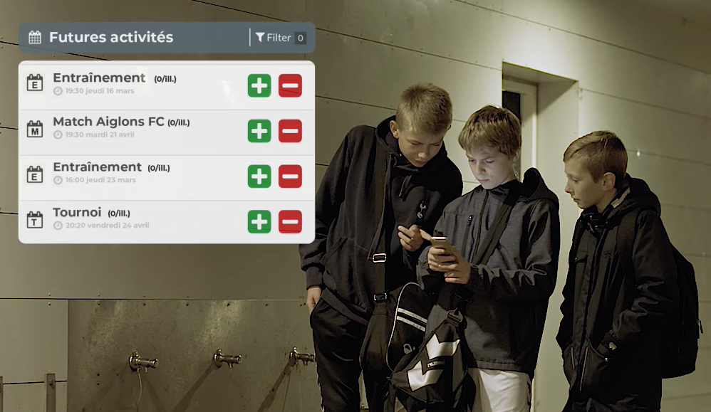 Calendrier sportif - Application mobile Calendrier sportif - Application mobile
