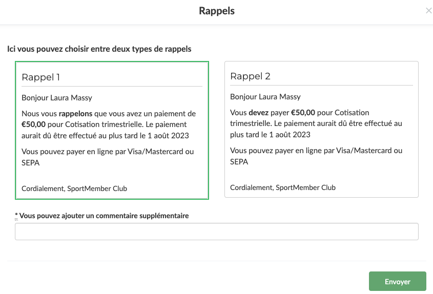 Rappel Cotisation Comment envoyer des rappels aux membres qui n'ont pas payé leur ...